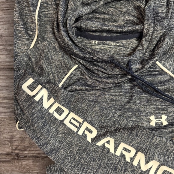 Under Armour Medium Women’s Lightweight Charcoal Gray Velocity Wordmark Hoodie - Picture 3 of 3